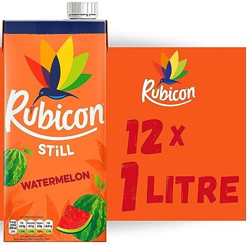 Rubicon Still Watermelon Juice - Made with Real Watermelon - Bold and Intense Tropical Juice Drink - Multipack Fruit Juice Cartons - 12x1L