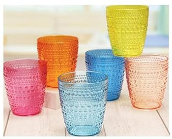 BICCHIERI BRIO SET 6 PZ COLORI ASSORTITI PLASTICA SAN 52495