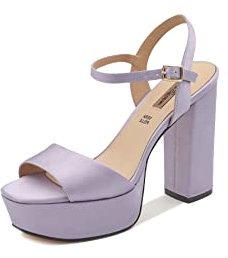 QUEEN HELENA Sandali con Plateau con Tacco Alto Casual Eleganti Donna S2813 (Viola, Numeric_36)