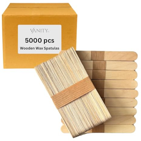 Vanity UK 5000 pcs Wooden Wax Spatulas Disposable Salon Professional Quality Waxing Sticks Applicators Suitable For Warm and Hot Depilation Body Hair Removal