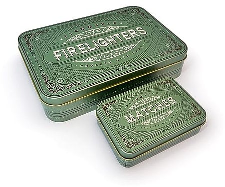 TINIT Firelighter and Match Tin Set (Sage)
