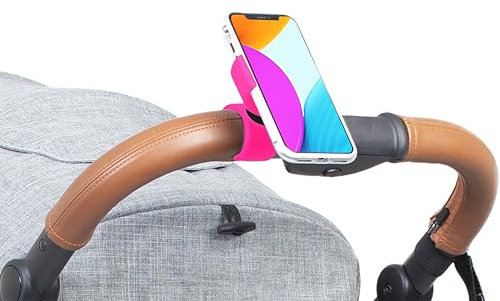 Turnaroundtech Soporte movil para Carrito Bebe valido para Smartphones de hasta 7.5 de Pantalla Fucsia