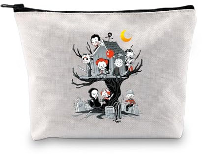 BDPWSS Horrorfilm Merchandise für Frauen Horrorfilm-Fans Make-up-Tasche Halloween Party Geschenke, Horror Baumtasche, modisch