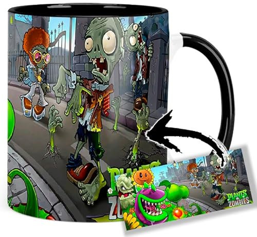 MasTazas Plants Vs Zombies B Taza Ceramica Interior y Asa Negra