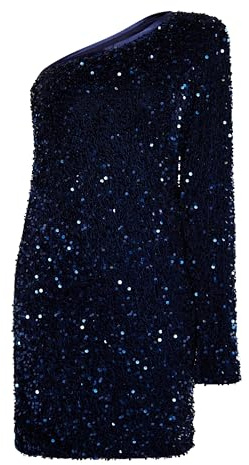 NAEMI Vestido Corto con un Solo Hombro, Marine, L para Mujer