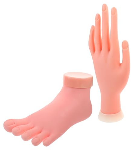 FOMIYES 2pcs Left Hand Model Manicure Fake Foot Nail Practice Foot Realistic Practice Hand Silicone Mannequin Hand Nail Mannequin Silicone Practice Hand Tool Toys Rubber Equipment Bendable