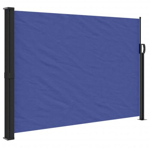 vidaXL Auvent Latéral Rétractable, Brise-Vue de Jardin, Écran de Protection, Écran de Balcon Terrasse Arrière-Cour Extérieur, Bleu 140x600 cm