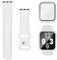 Joehwerr 3-in-1 for Apple Watch Straps 44mm with Case & Screen Protector, Silicone Sport Strap and Protective Cover with 9H Tempered Glass for iWatch Series 6/5/4/SE, White