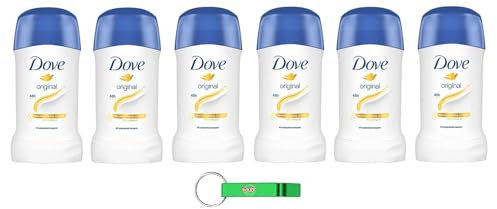 Dove Lot de 6 déodorants en stick avec crème hydratante, déodorant 48h – 40 ml + porte-clés Beni Culinari