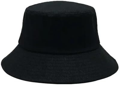 Big Head Man Große Fischerhüte für Jungen, 60–63 cm, Übergröße, Sommer-Fischermütze, Damen, 54–57 cm, reine Baumwolle, Panama, LSF 50+, Schwarz , M 54-57cm