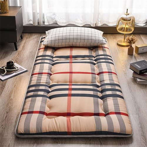 Japanische Bodenmatratze, Futon-Matratze für Erwachsene, tragbare Tatami-Matte, dicke Schlafmatratze für Boden, faltbare Matratze, Gästebett, Schlafsaal, Camping, Auto (0,9 x 2,0 m, A)