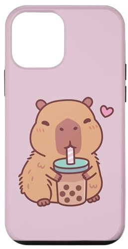 Kawaii Capybara Drinking Boba Bubble Tea For Girls Teen Kids Case for iPhone 12 mini