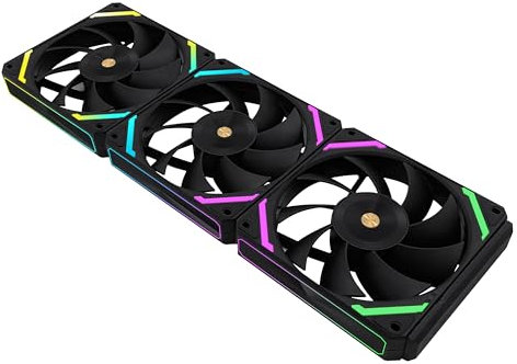iHTP Case Fans ARGB PWM M120PRO 120mm Fan with Chain Connection, Pack of 3