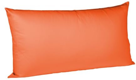 liebling Halbleinen Kissenbezug 40 x 80 cm, Bezug für Kopfkissen, Kissenhülle in Farbe orange aus 50% Leinen & 50% Baumwolle, kühlend & atmungsaktiv, waschbar 60 Grad, Ökotex
