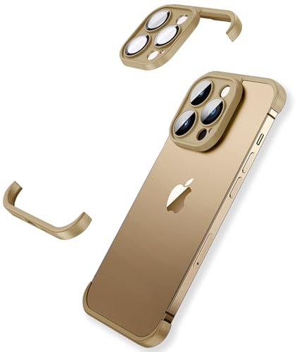 MIMGOAL für iPhone 16 Pro Hülle mit Kameraschutz - Bumper Case, Stoßdämpfende Schutzhülle im Schlanken Design Rahmenloses Dünn Slim Lightweight Cover für iPhone 16 Pro, Wüstengold
