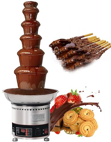 Macchina per Fontana di Cioccolato a 6 Livelli, Macchina per sciogliere Il Cioccolato elettrica, 30-150 °C, Temperatura Regolabile, Materiale in Acciaio Inossidabile 304, Macchina per Fontana