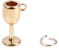 Wine Glass Goblet Charm, Made From Solid Cast Yellow Gold, British Hallmark