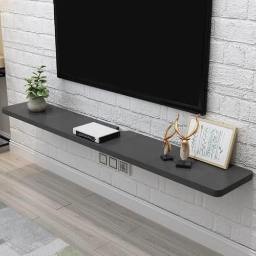 Easnuroz Meuble TV Flottant 60-180cm Meuble TV Mural Meuble TV Mural Pour Le Salon Avec Espace De Rangement Adapté Banc TV À Grand Espace De Rangement Console De Divertissement Moderne Centre(noir,160