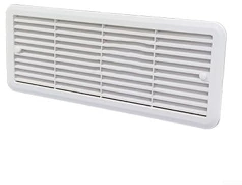 Fridge Vent Mounting Grille, 483x186mm ABS Ventilation Cover, for Caravan Motorhome Campervan Refrigerator Cooling System, White Black(White)