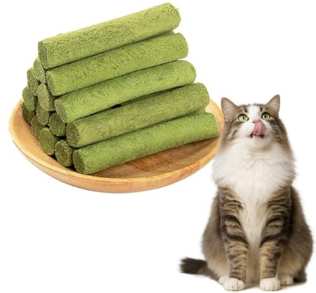 ROKZELT Hierba Gatera, 16 Pcs 80g Hierba Gatuna, Snack Gatos, Golosinas para Gatos, Snack Liofilizado, Cuidado Dental de Gatos para Limpiar los Dientes y Eliminación de Bolas de Pelo