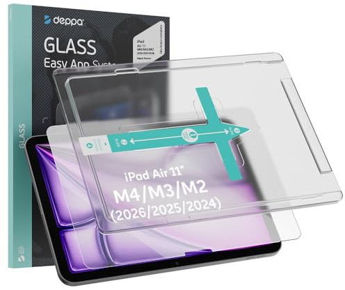 Deppa Pellicola Protettiva per iPad Air 11 M4/M3/M2 (2026/2025/2024, 7ª/6ª Gen) con Kit di Installazione Facile – Compatibile con Face ID e Apple Pencil, Resistente ai Graffi, Copertura Totale, HD