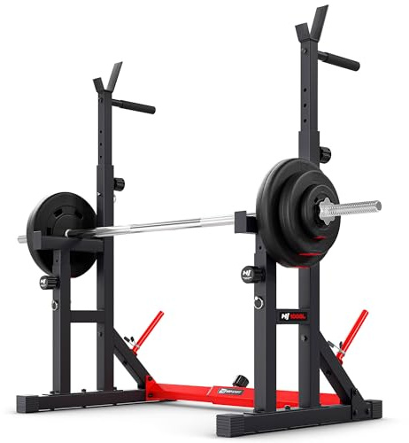 HOP-SPORT Hantelständer, Squat Rack, Langhantelständer, Bankdrücken, Langhantelablage, Hantelscheibenständer für Krafttraining, Verstellbarer Langhantel Ständer bis 200kg Belastbar