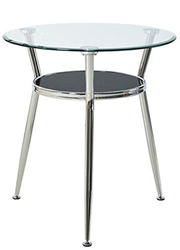 GEK208130 Kaffeetische Runder Esstisch aus Glas, Kleiner moderner for 2–3 Personen, Wohnzimmer-Balkon-Küchen-Couchtisch Wohnzimmertisch