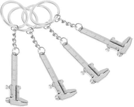 Gadpiparty Tragbarer Messschieber Schlüsselanhänger 4 Stück-Pack Zinklegierung Kleines Multifunktionales Werkzeug Geeignet für Handwerker und Technikliebhaber Retro Stil