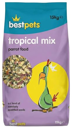 Bestpets Tropical Mix Parrot Food 15kg | Premium Seed Blend, For Parrots & Large Parakeets, Natural Ingredients, Daily Nutrition, Healthy Energy & Feather Health