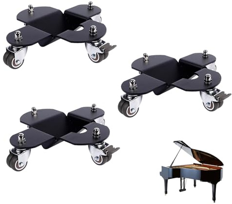 Grand Piano Trolley, Heavy Duty Mobile Base mit 4 Rädern, verdickte Stahlplatte, 800 kg Tragfähigkeit, geeignet für Möbel und Geräte