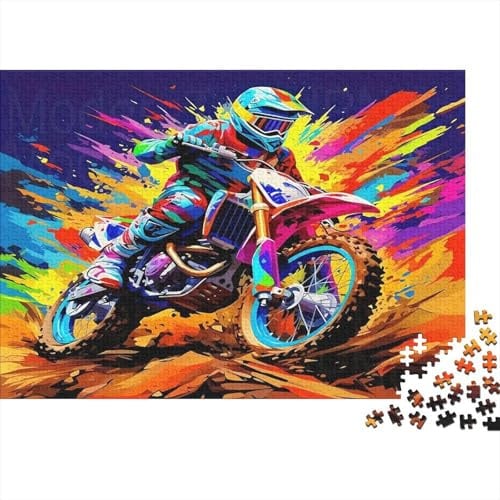 Bunte Motorrad 1000 Teile Puzzle Erwachsene Papier Gedächtnisübung Motocross Motorrad Papp-Puzzle Wanddekoration 38x26cm/1000pcs