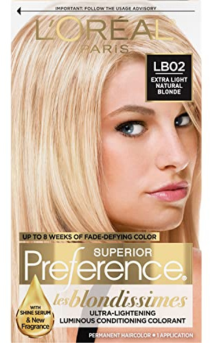 L'Oréal Paris Superior Preference Permanent Hair Color, LB02 Extra Light Natural Blonde