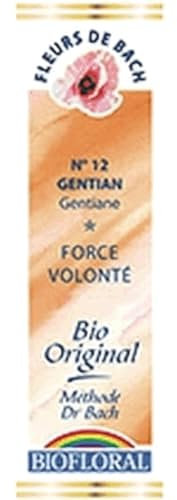 BIOFLORAL - 12 Gentian, Gentiane BIO DEMETER -Volonté - Fleur de Bach Authentique - Compte-gouttes 20 ML