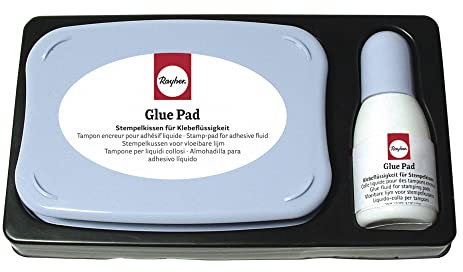 RAYHER 3332100 Glue-Pad, säurefrei mit 15 ml Glue-Nachfüllfläschchen, Weiß