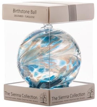 Sienna Glass Geburtsstein Dezember Glas Freundschaft Ball, Türkis