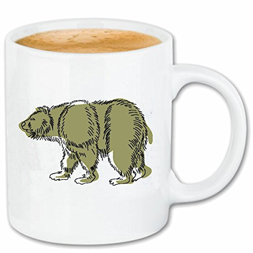 Taza párrafo café BIG BEAR OSO POLAR OSO DE PELUCHE OSO cerámica Altura 9.5 cm de diámetro de 8 cm de Blanco