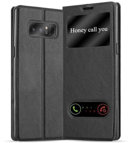 Cadorabo Custodia Libro per Samsung Galaxy NOTE 8 in NERO COMETA - con Funzione Stand e Chiusura Magnetica - Portafoglio Cover Case Wallet Book Etui Protezione