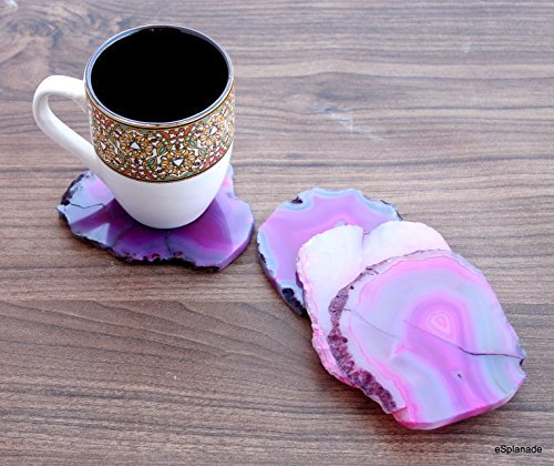 Esplanade Agate Rose Dessous-de-Verre Bar à bière Café Thé Dessous de Verre – Lot de 4 Dessous de Verre – Parfait Accessoires de Table Vaisselle