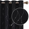 Deconovo Home Decoration Dotted Line Foil Printed Blackout Curtains Energy Saving Thermal Insulated Eyelet Room Darkening Curtains for Doors with 52 x 54 Inch Black Two Panels
