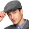 Herren Ivy Hat Newsboy Cap - Klassische Wollmischung Tweed Flat Cap Cabbie Hut Herren, 003 Grau, S/M