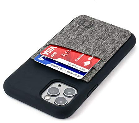 Dockem Silikon Kartenhülle für iPhone 11 Pro (5.8): Extra Schutzhülle mit Katernhalter und Integrierter Metallplatte für Magnethalterung (Luxe M2L)