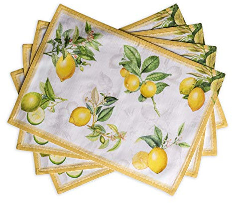 Maison d'Hermine Tischsets aus 100% Baumwolle, 4er-Set, 33 cm x 48 cm, dekorative, waschbare Oster-Tischsets für Dinnerpartys, Hochzeiten, Limoncello – Frühling/Sommer