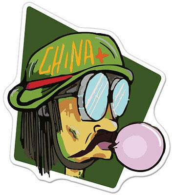 12cm! Klebe-Folie Wetterfest Made-IN-Germany Dude China Cool Old School car K707 UV&Waschanlagenfest Auto-Aufkleber Sticker Decal