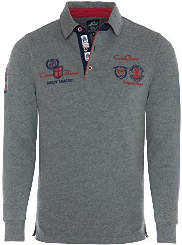 Carisma Langarm Poloshirt für Herren 4XL, Grau 100% Baumwolle • Herren Langarmshirt mit Stickerei • Angenehmes Regular Fit Longsleeve 3433 Grey 4XL