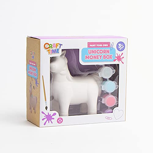 Crafttime Children Kids DIY Paint Your Own Ceramic Money Box (Unicorn)