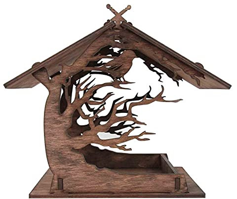 XXXXW Kreatives Design Garten Hölzerner Vogelhaus Attraktive Vogel-Feeder Balkon Courtyard Geschenke Villa Balkon Vogel-Feeder Gartendekoration im Freien Vogelfutterspender