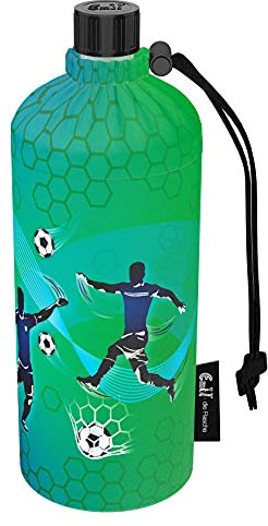 Emil Trinkflasche aus Glas für Mädchen & Jungen isolierte Glasflasche für Schule, Freizeit, Sport: Kinder & Eltern Goal 0,6l