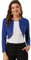 Allegra K Cárdigan Crop Top Dobladillo Curvo Frente Abierto Bolero Encogimiento Hombros De Otoño Invierno para Mujer Azul L