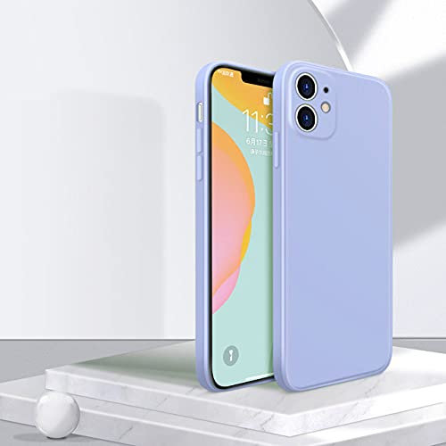 Custodia in silicone morbido di colore puro per iPhone 12 Mini SE 2020 7 8 6 6S Plus Custodia per iPhone 11 Pro XS Max XR X 12 Pro Custodia in TPU antigoccia, lilla, per iPhone 11