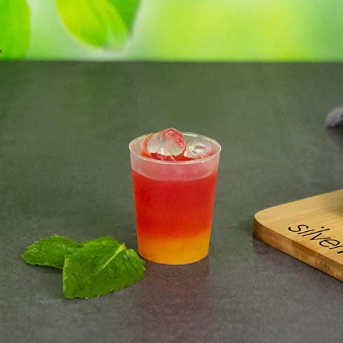 Silverkitchen 50 Schnapsgläser 2cl/4cl gefrostet - bruchsichere Mehrwegbecher wiederverwendbare Schnaps Becher transparent Trinkbecher aus Plastik Made In Germany